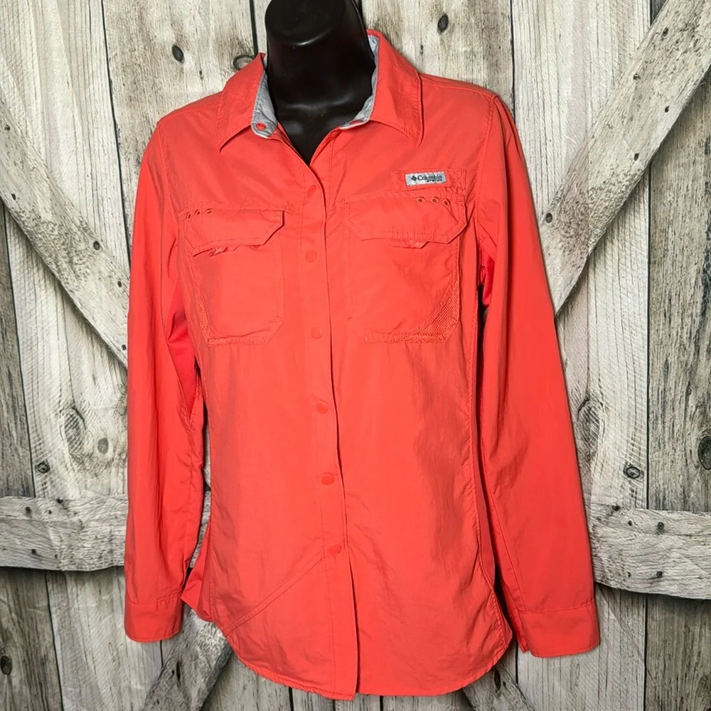 COLUMBIA Women's PFG Omni-Freeze Long Sleeve SnapUp Top Women's Small - Picture 1 of 13